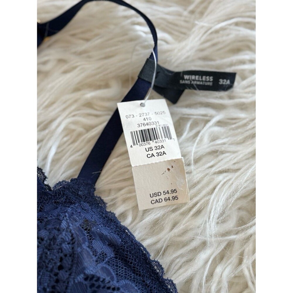 Aerie Real Power Wireless Push Up Paisley Lace Bra Blue Size 32A - Picture 7 of 7